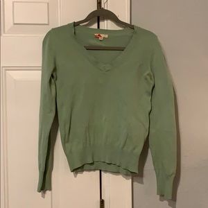 Green V-Neck Sweater - Medium